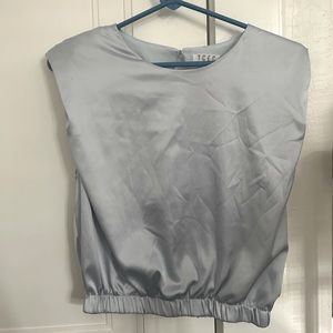 LIGHT BLUE SILK BLOUSE